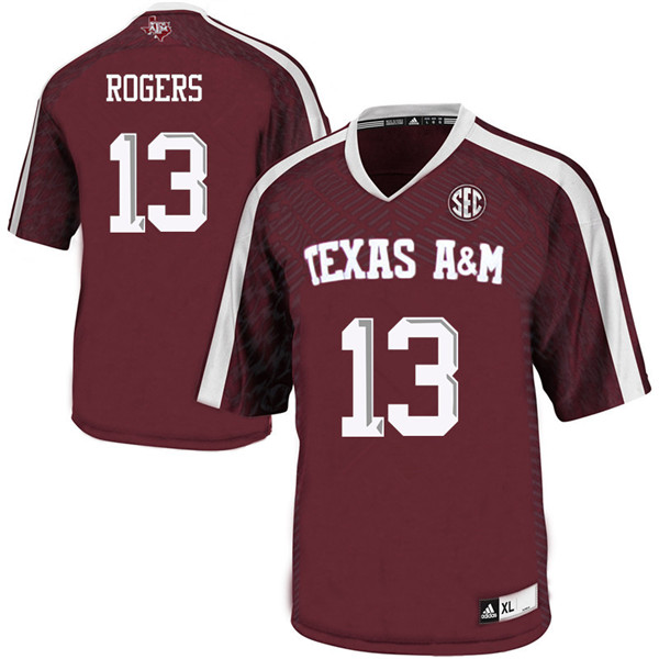 Men #13 Joshua Rogers Texas A&M Aggies College Football Jerseys Sale-Maroon